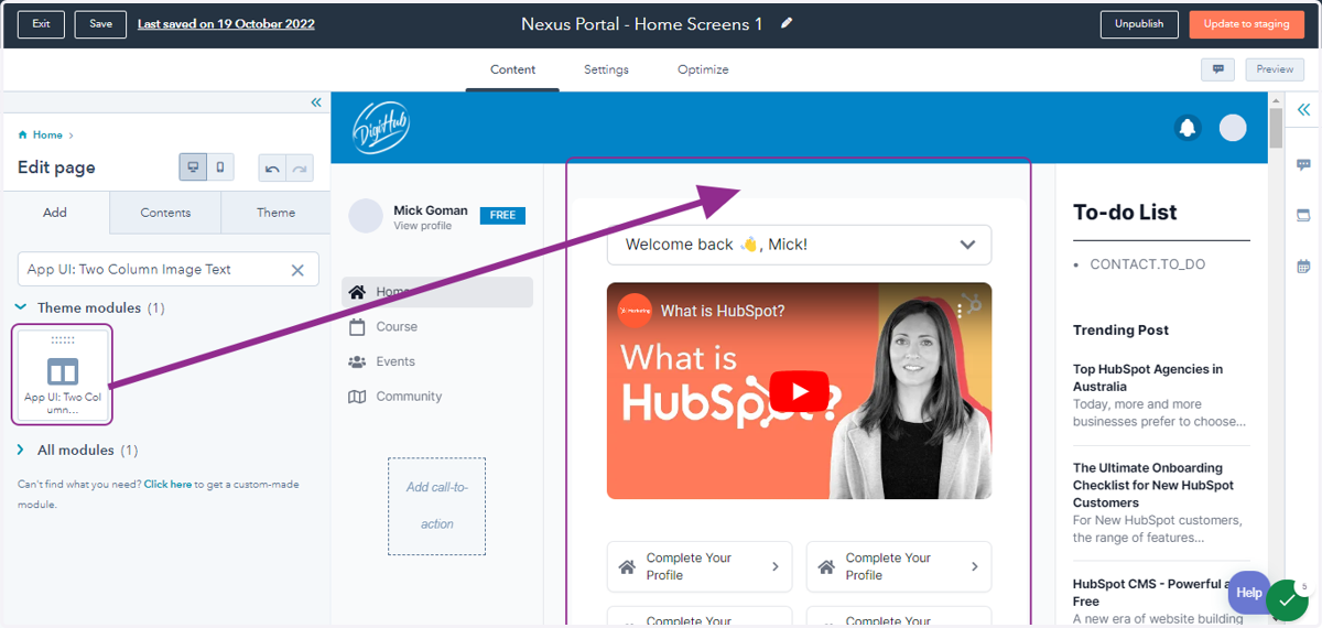 Drag highlighted option