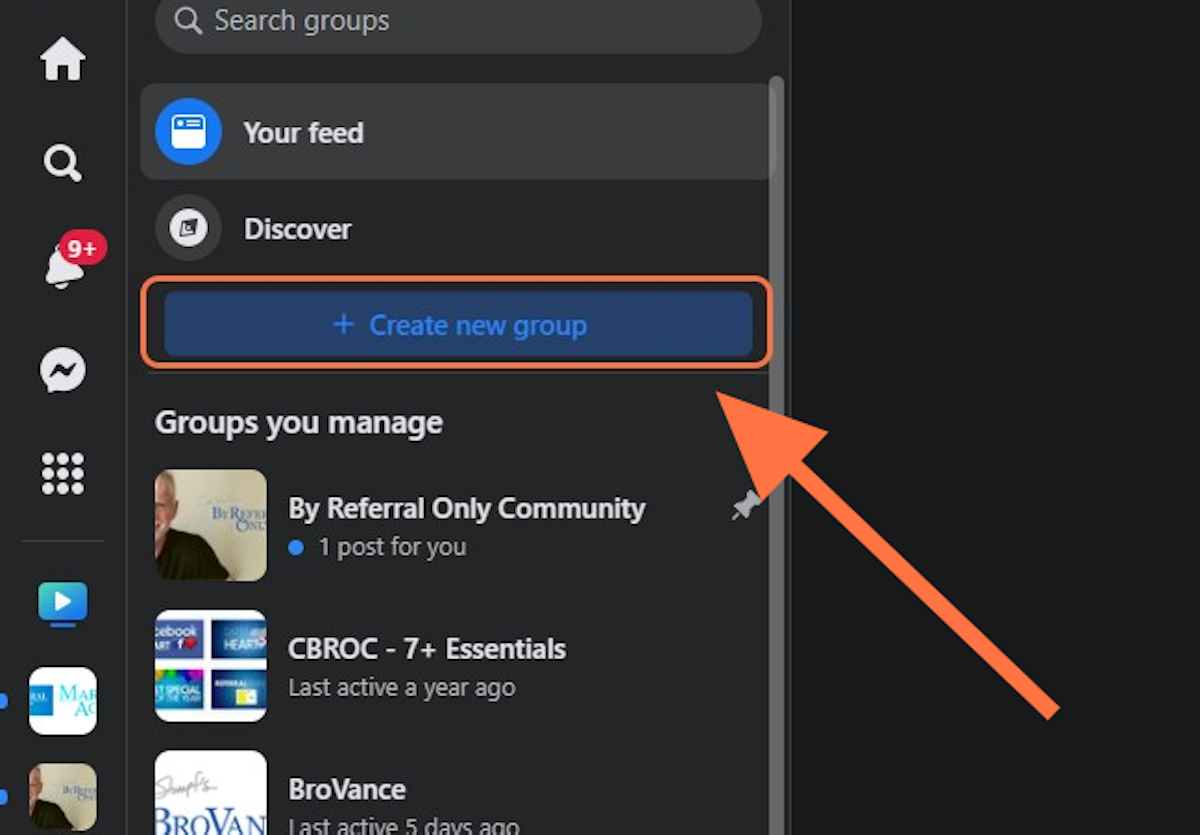 Click on Create new group