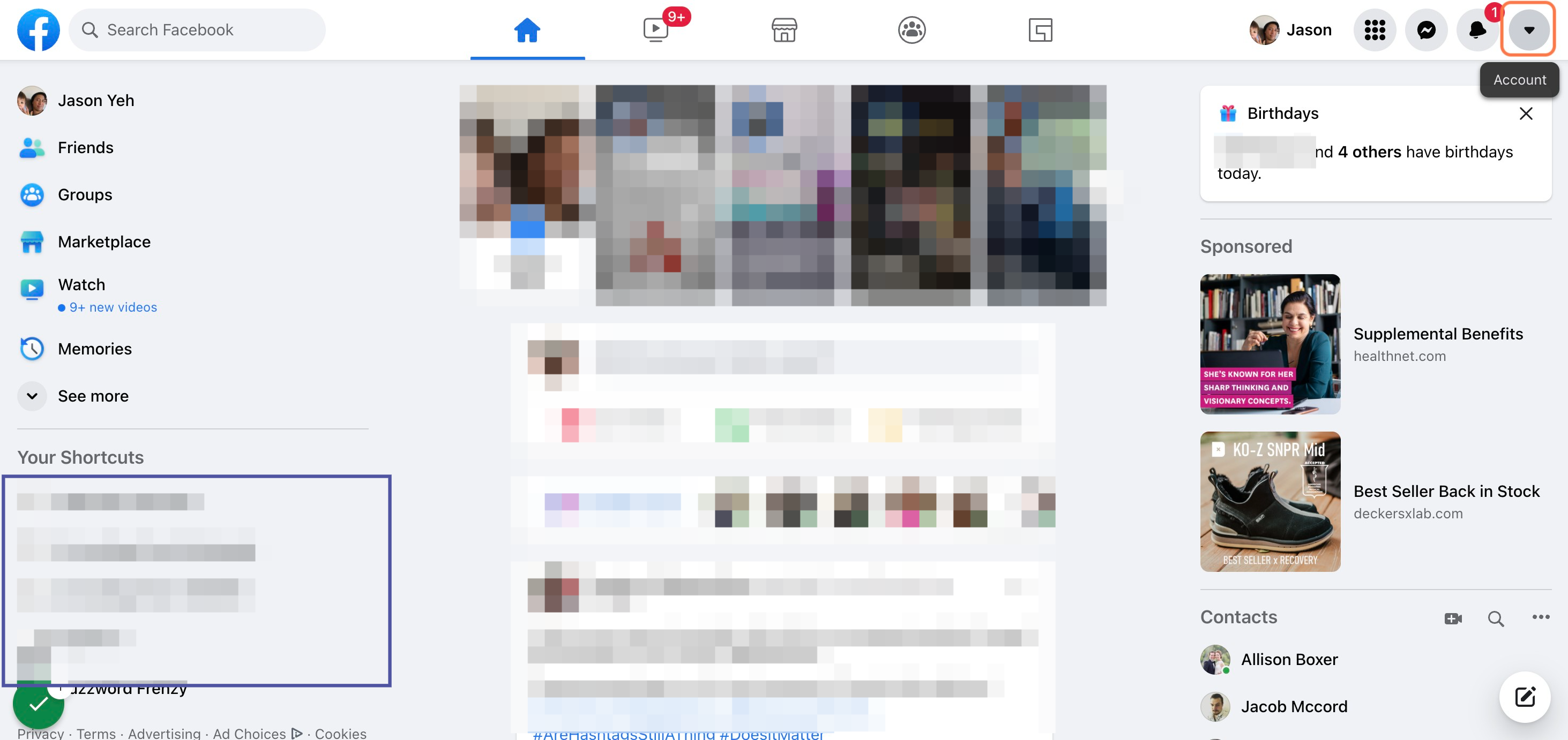 Click on Account