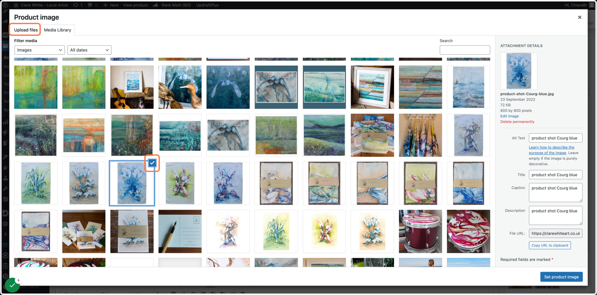 Choose a new image from the image library