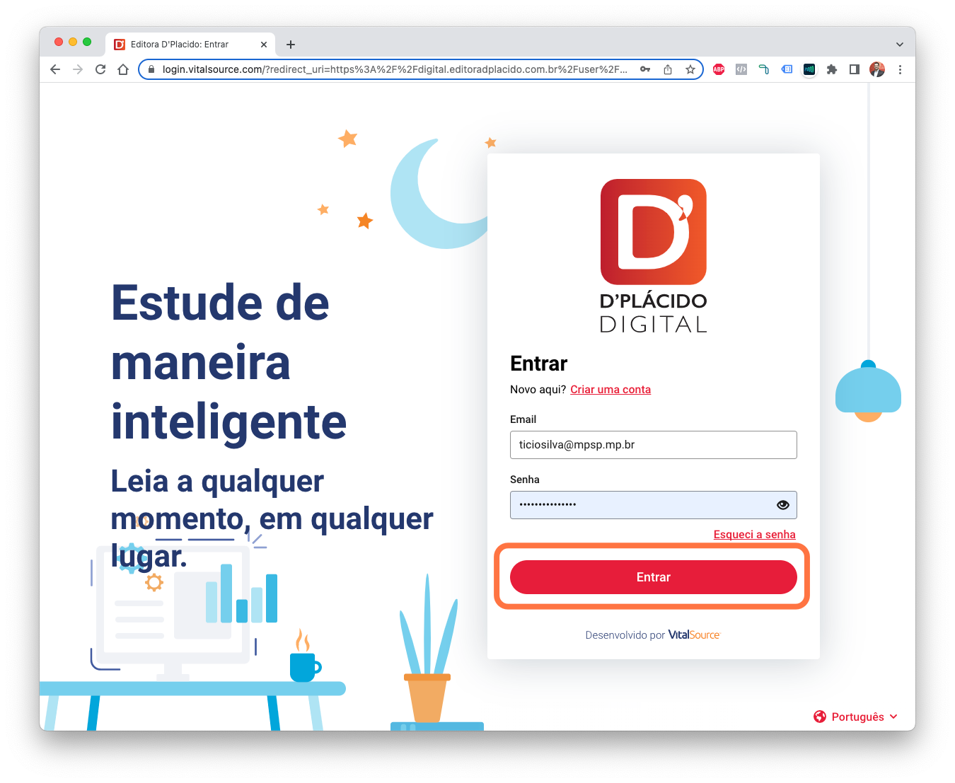Faça o login