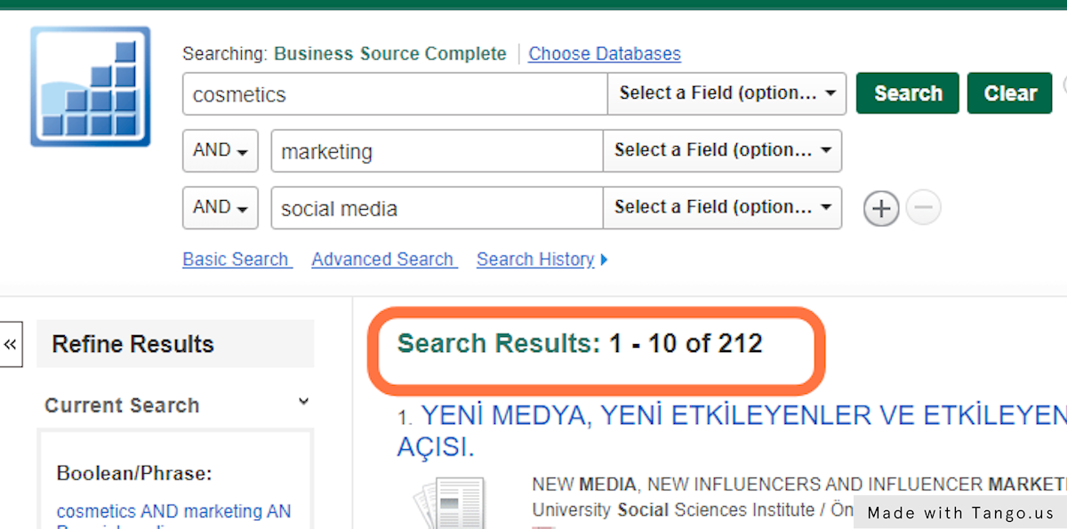 New search terms returned different results- In this case the number of search results increased