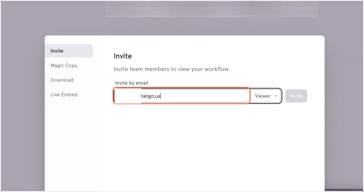 Type the user's email address