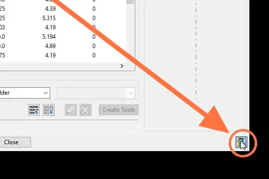Open the tool database manager