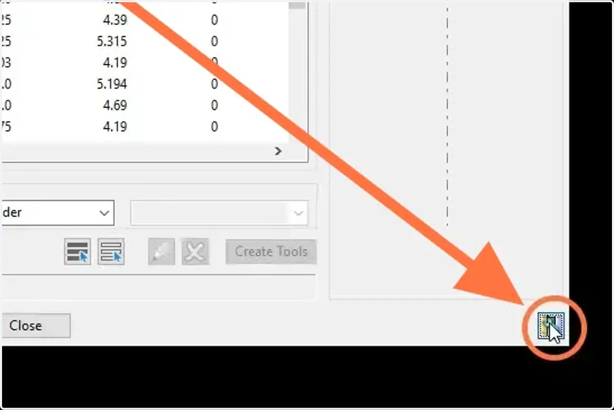 Open the tool database manager
