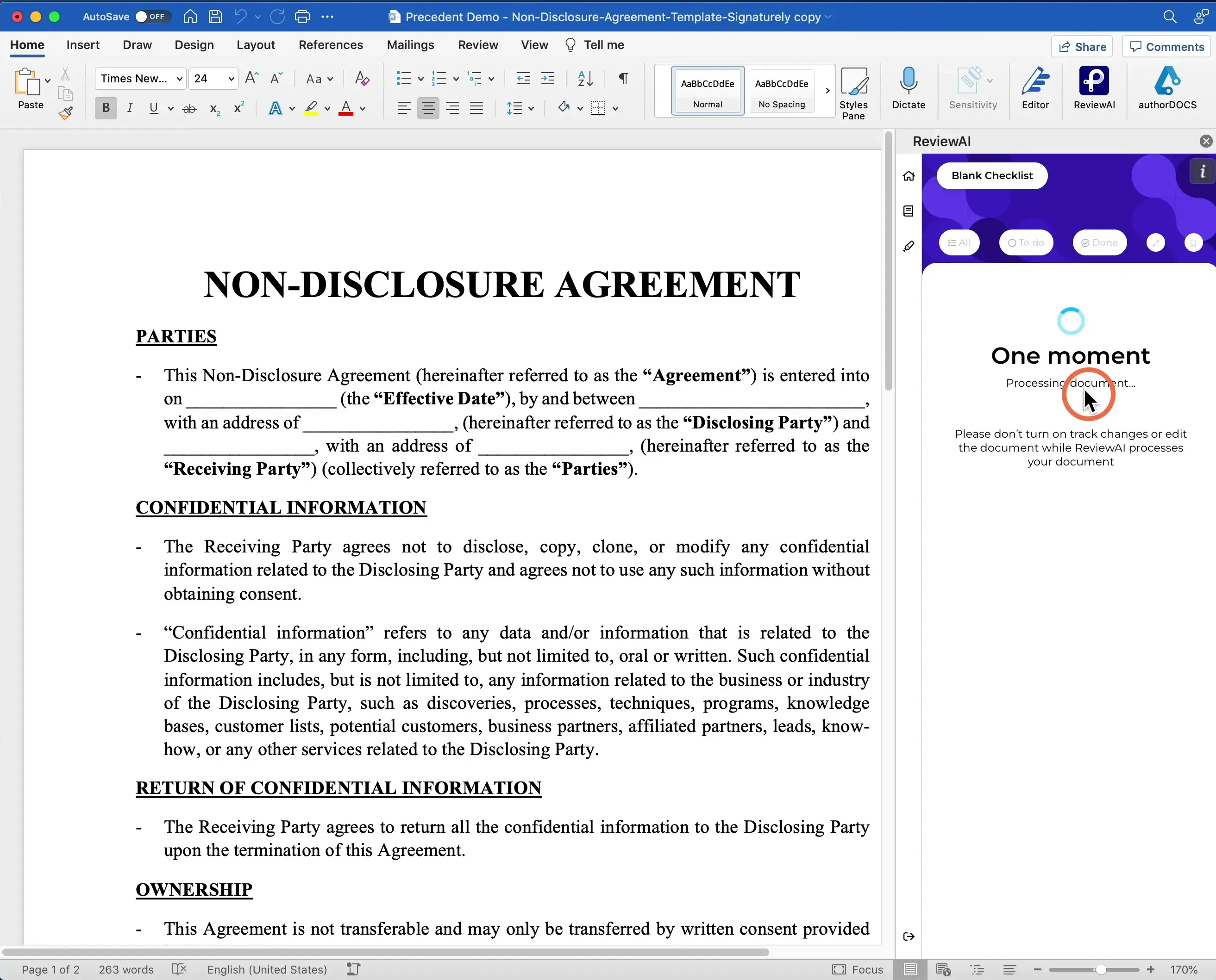 The AI will Process the Document