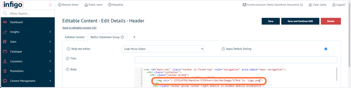 Paste the link into the relevant line of code