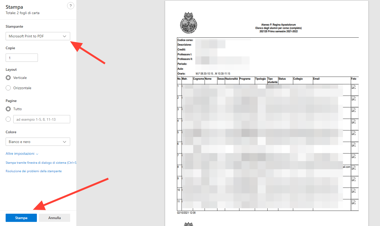 Stampare pdf