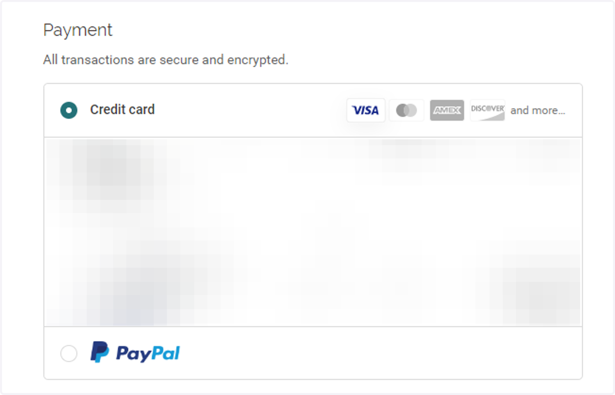Enter Payment Information