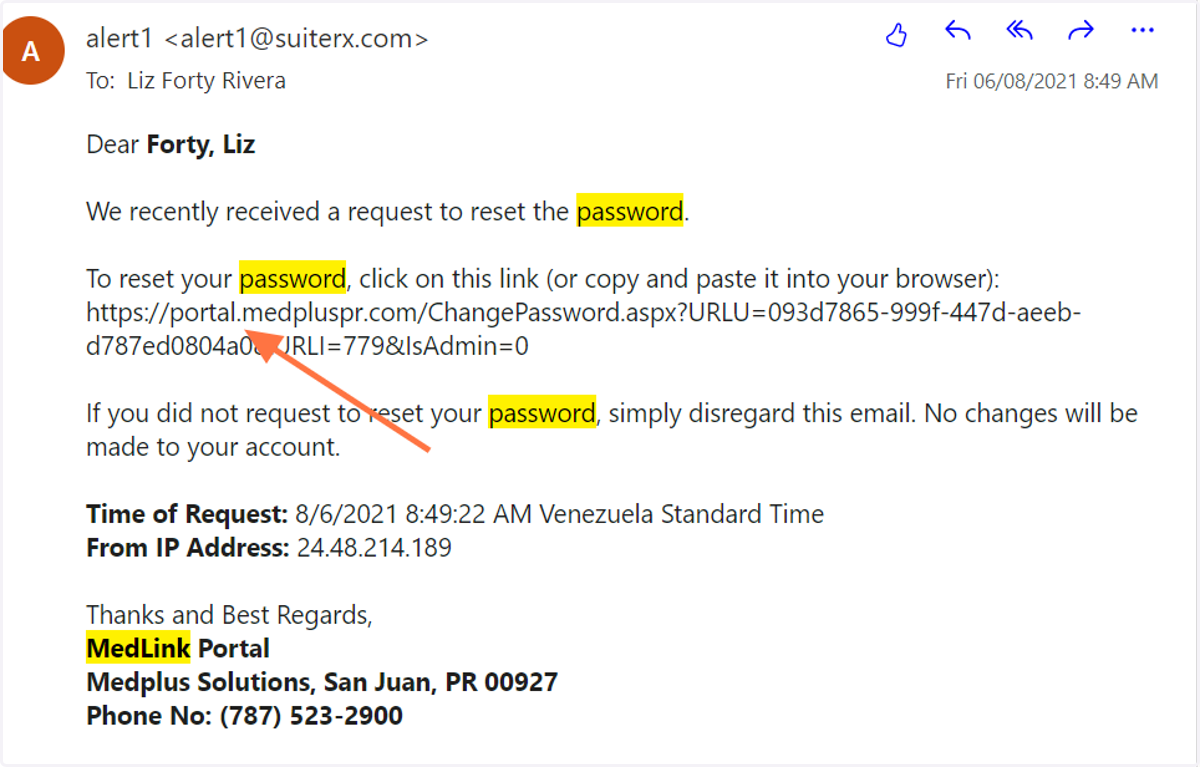 Recibirá un email