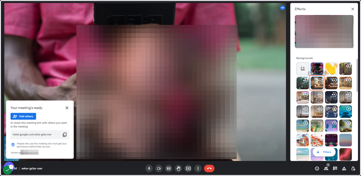 e) Click on of the other background videos to set one of them as your active background