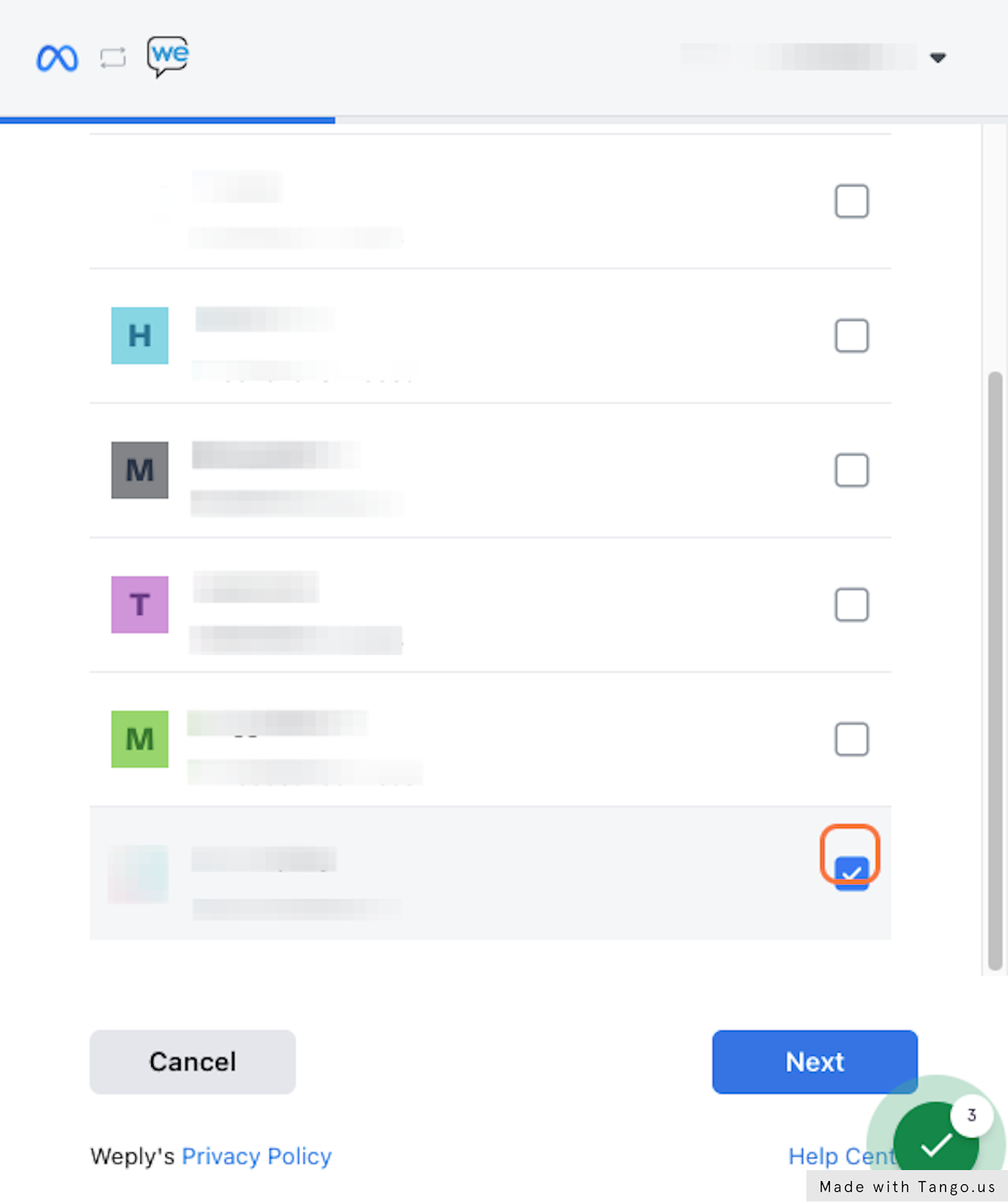 Allow which profiles Weply should chat for on your behalf