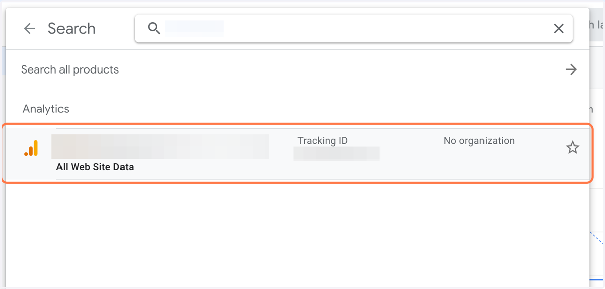 Click on your business Google Analytics
