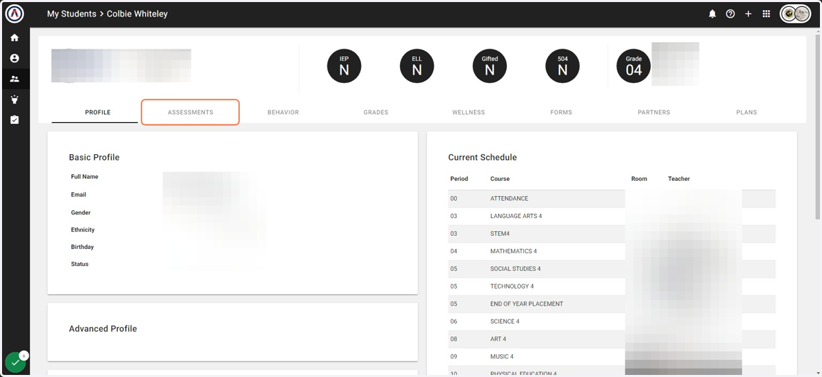 Click on ASSESSMENTS