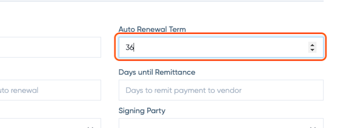 Set an Auto Renewal Term (months).