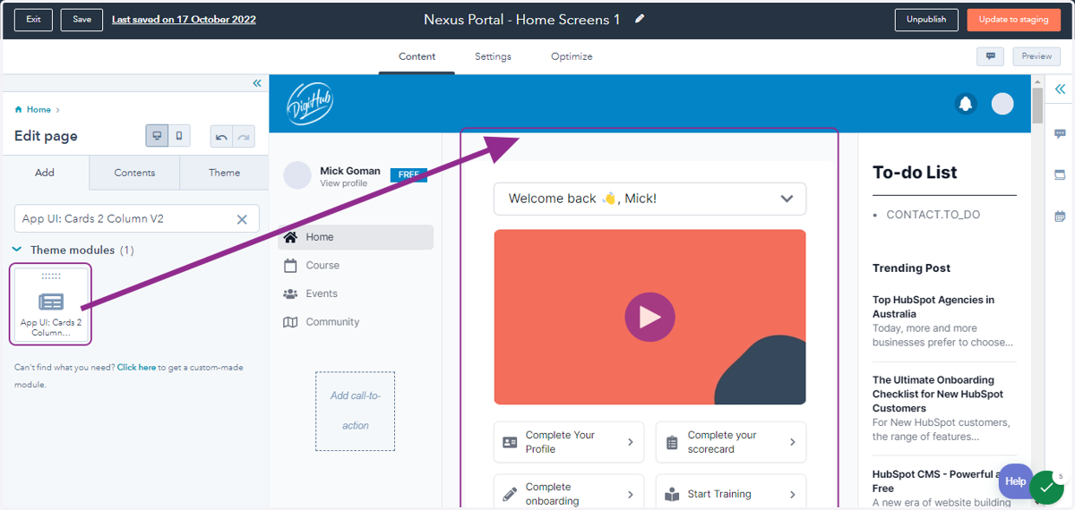 Drag highlighted option