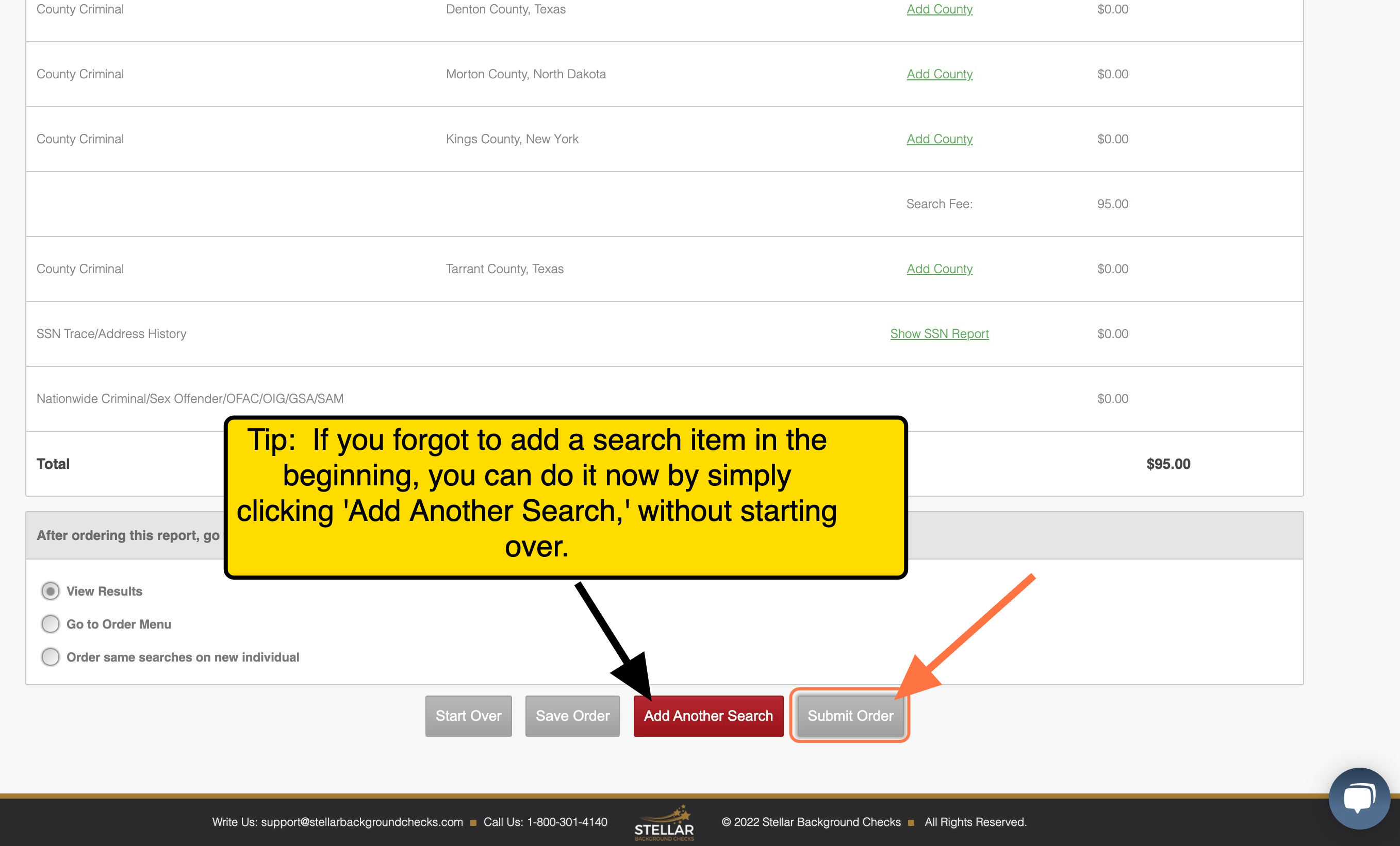 Click on 'SUBMIT ORDER.'