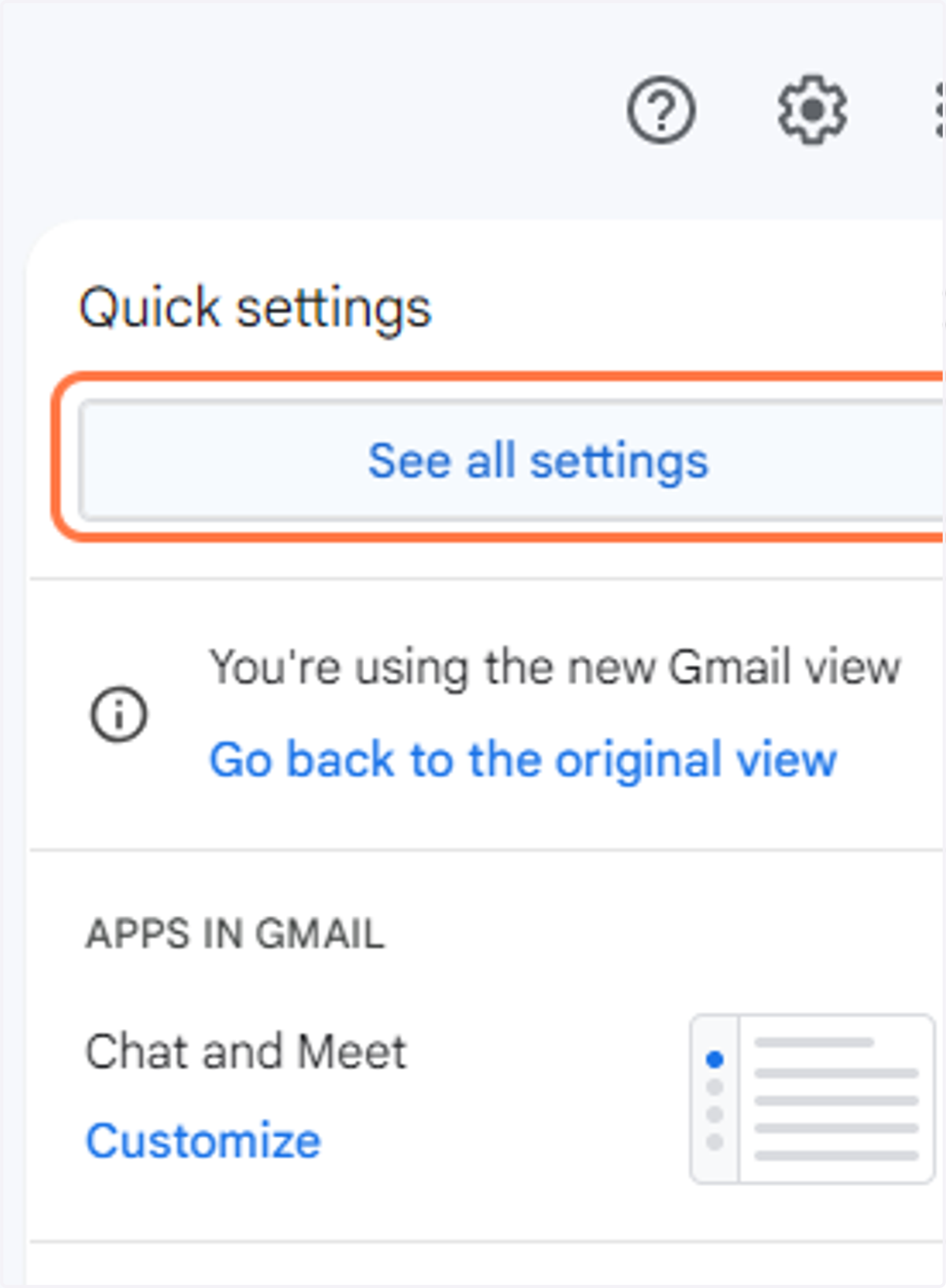 Click on See all settings