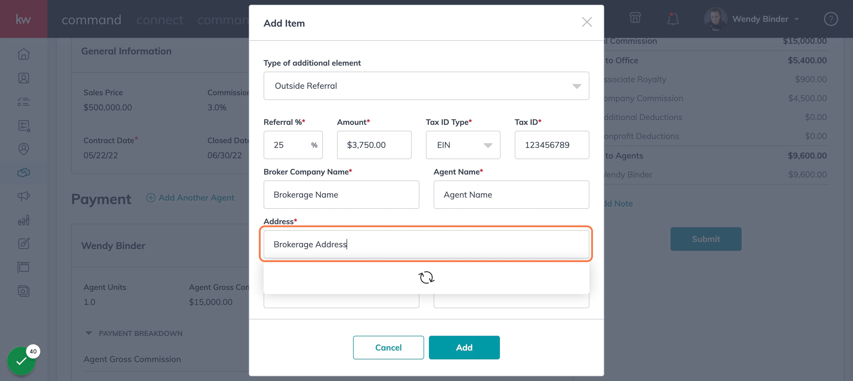 Fill in All Required Fields - You will need the EIN from the Brokerages W9