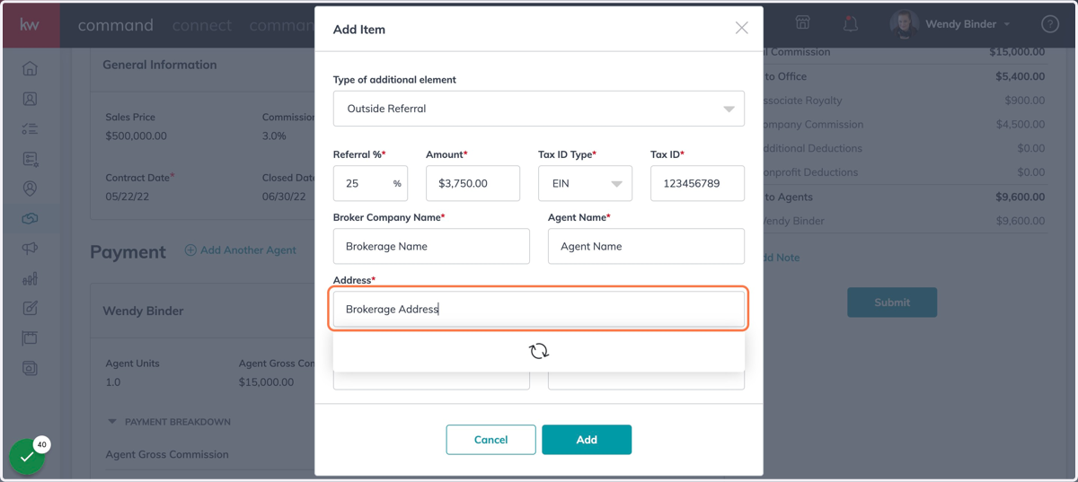 Fill in All Required Fields - You will need the EIN from the Brokerages W9