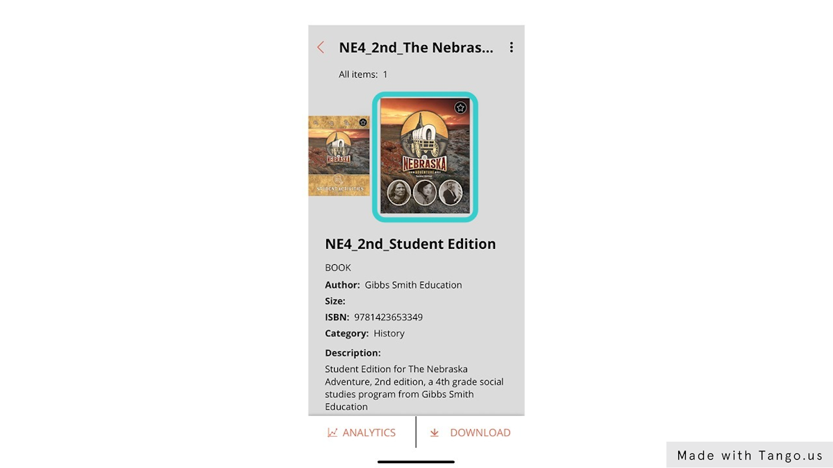 To download an individual book, tap the thumbnail of the book you would like to download