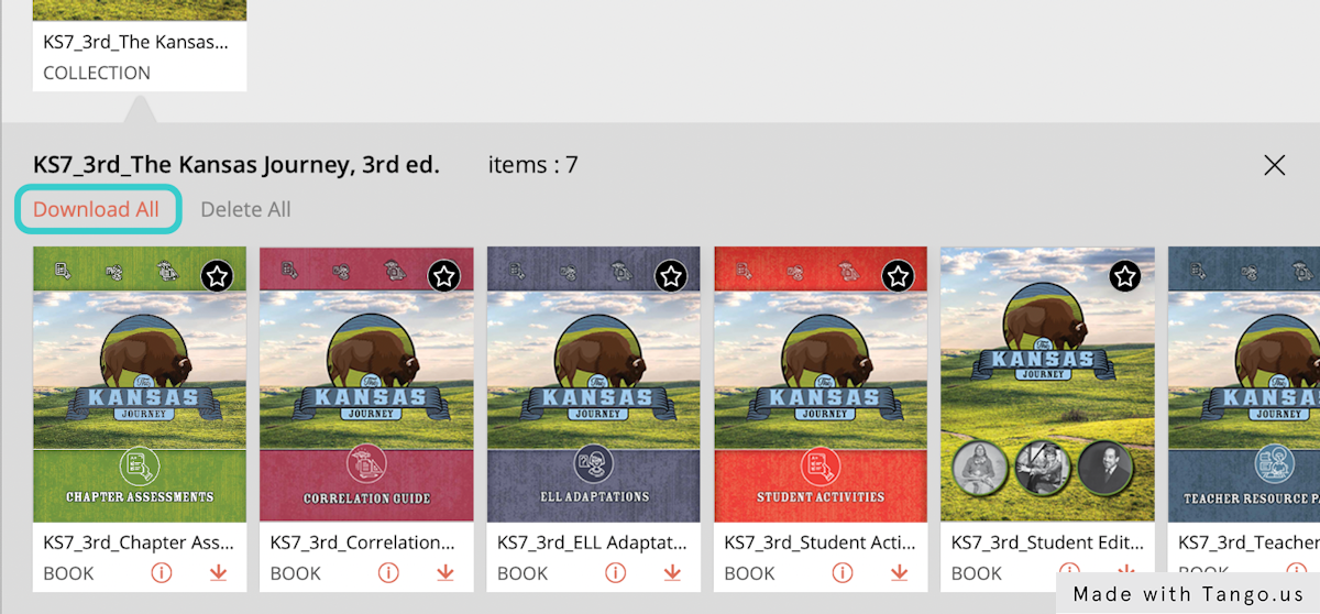 If you would like to download all books in a collection, click "Download All"