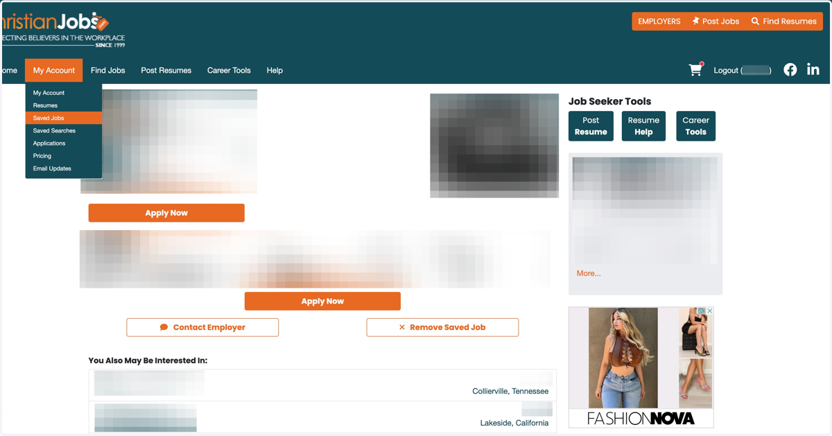 To Check to Make Sure Your Job Saved, Click on Saved Jobs