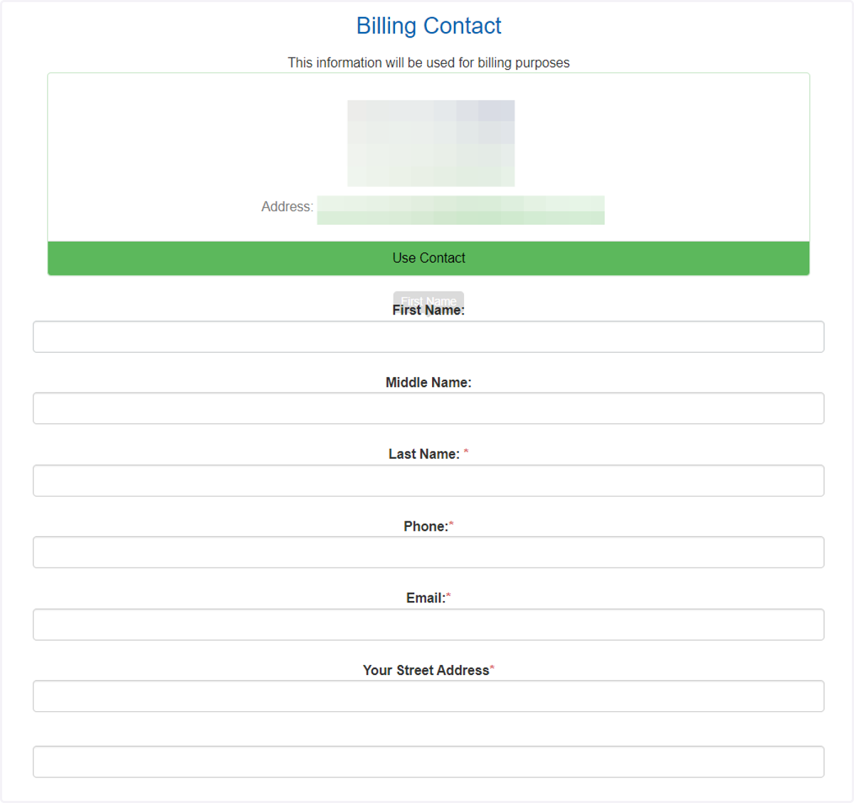 Enter the person responsible for billing.