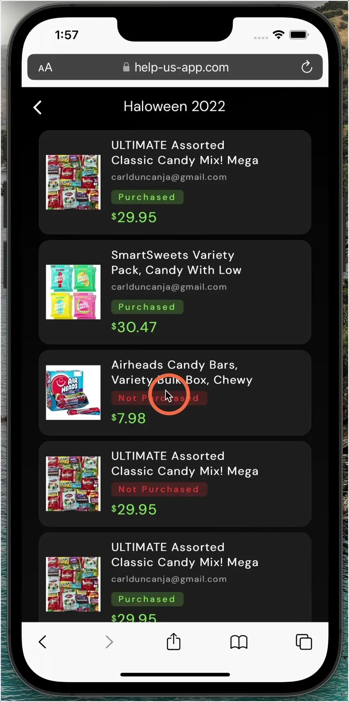 Choose the items you would like to purchase from the campaign.