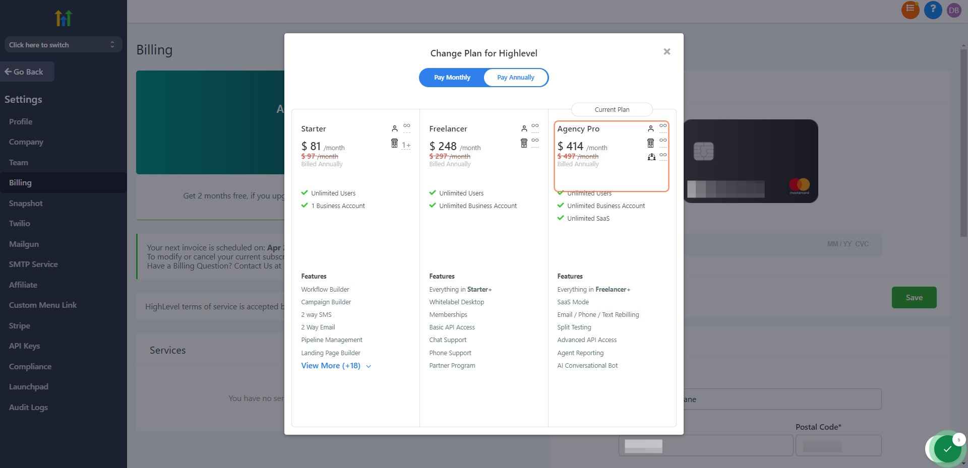 Click on Agency Pro…