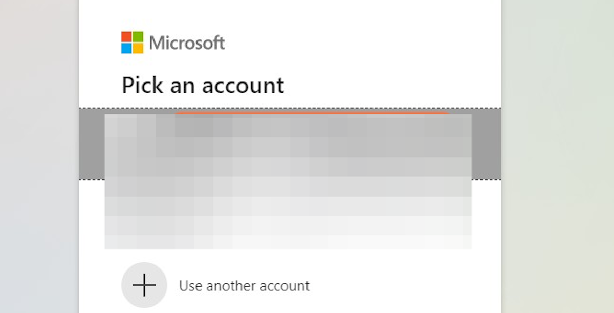 Your browser will redirect you to another tab. In that tab, you will need to select your Microsoft Account