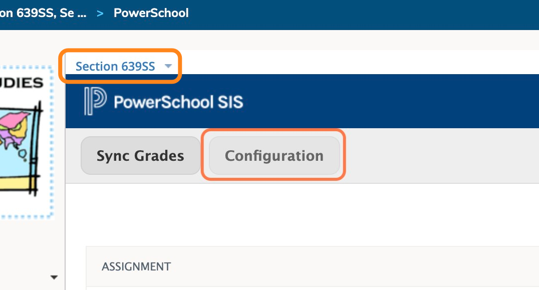 If your courses are merged, you will need to complete Configuration for each section