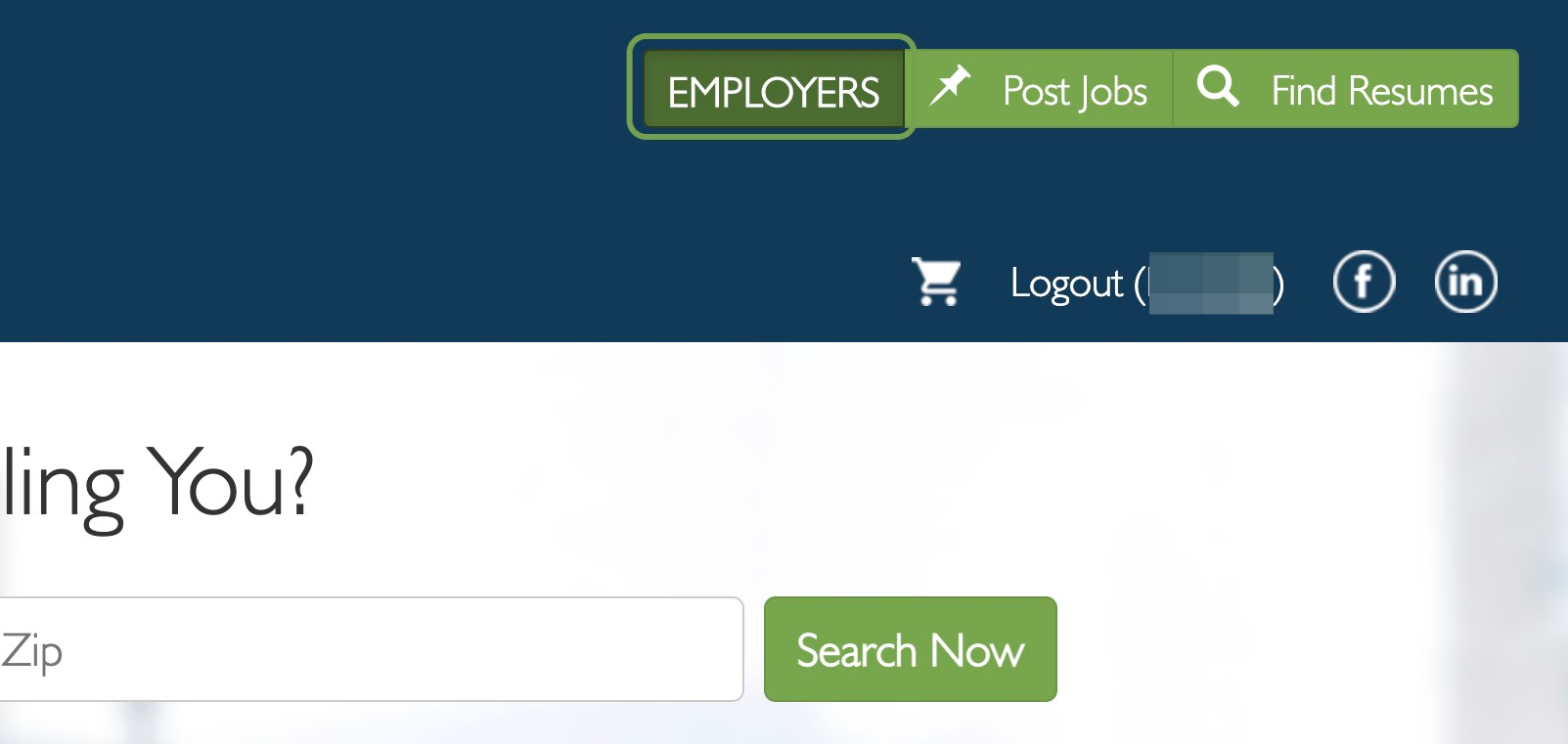 If You Are Not Already on the Employer side, Click on EMPLOYERS