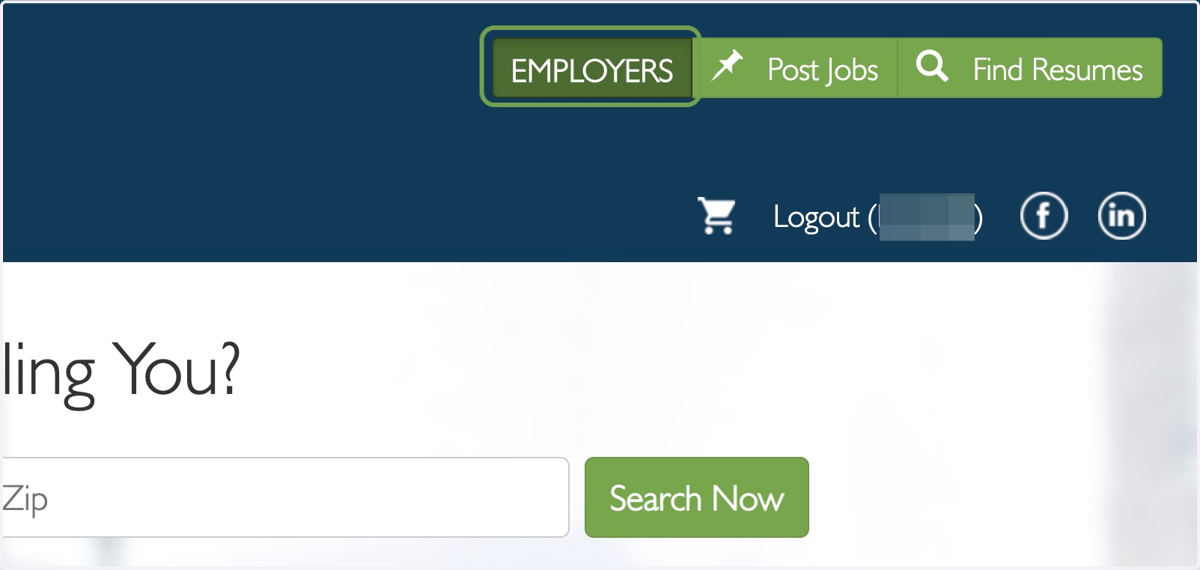 If You Are Not Already on the Employer side, Click on EMPLOYERS
