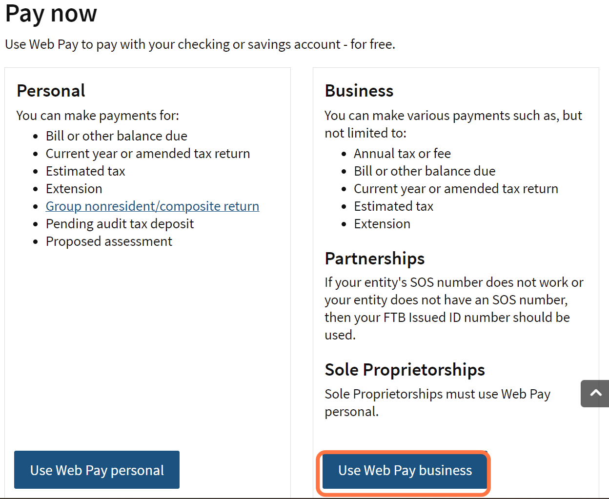 Click on Business