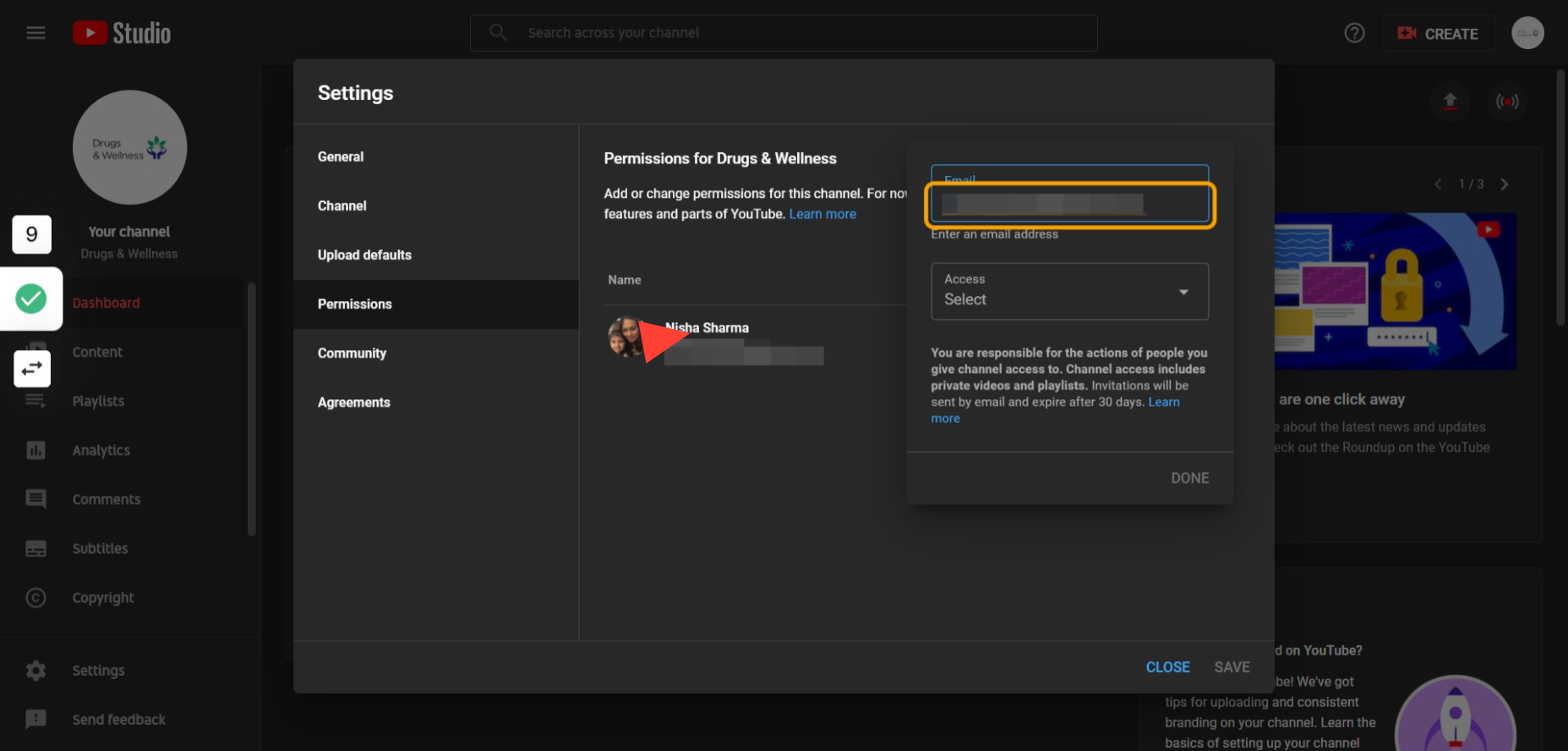 Enter the email of your team member (manager)