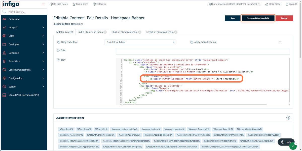 Edit the URL then click Save and Continue Edit