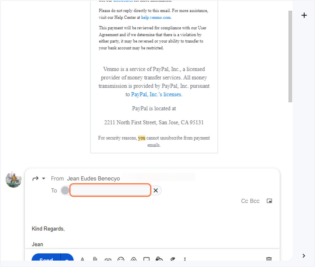 Forward the email receipt to "*****@emrcpts.com"