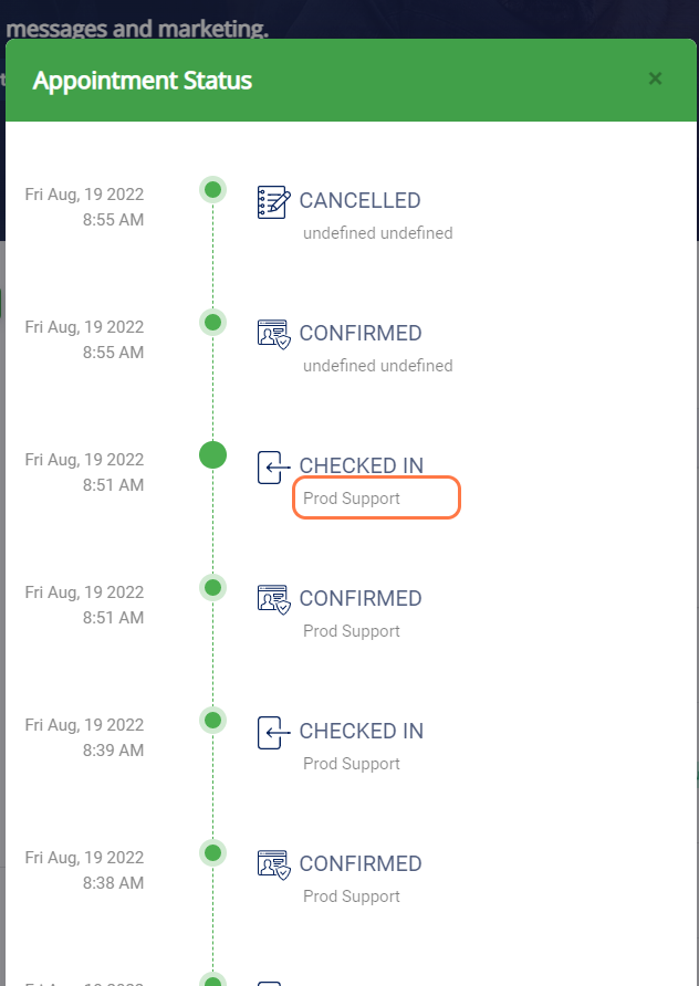 View the appointment details.