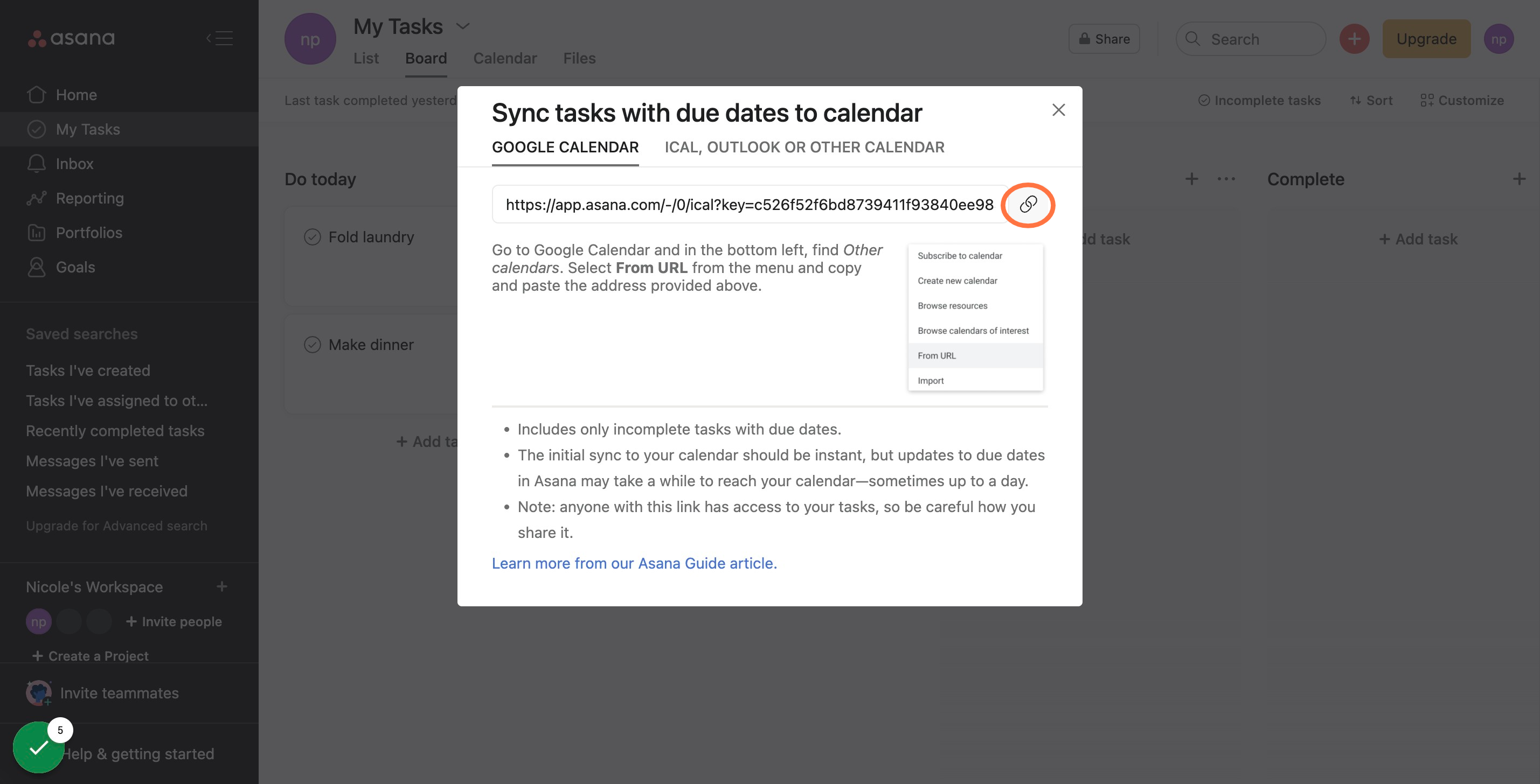 Click on "Copy link"