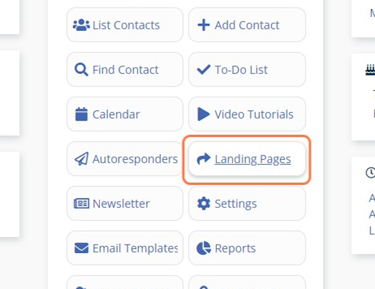 From the Action Center on the myClients homepage, click on Landing Pages