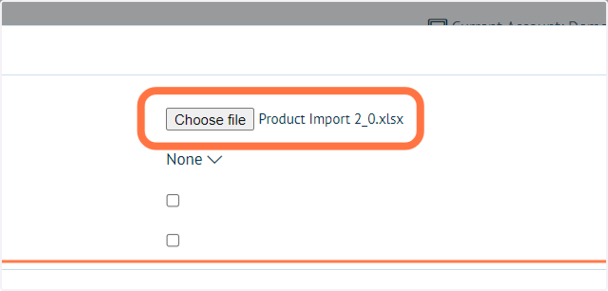Select your Excel file to upload