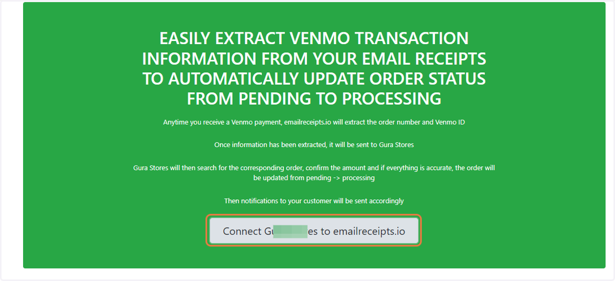 Go to Setup Automated Order Updates in your admin dashboard — Click on Connect Store to emailreceipts.io - WordPress