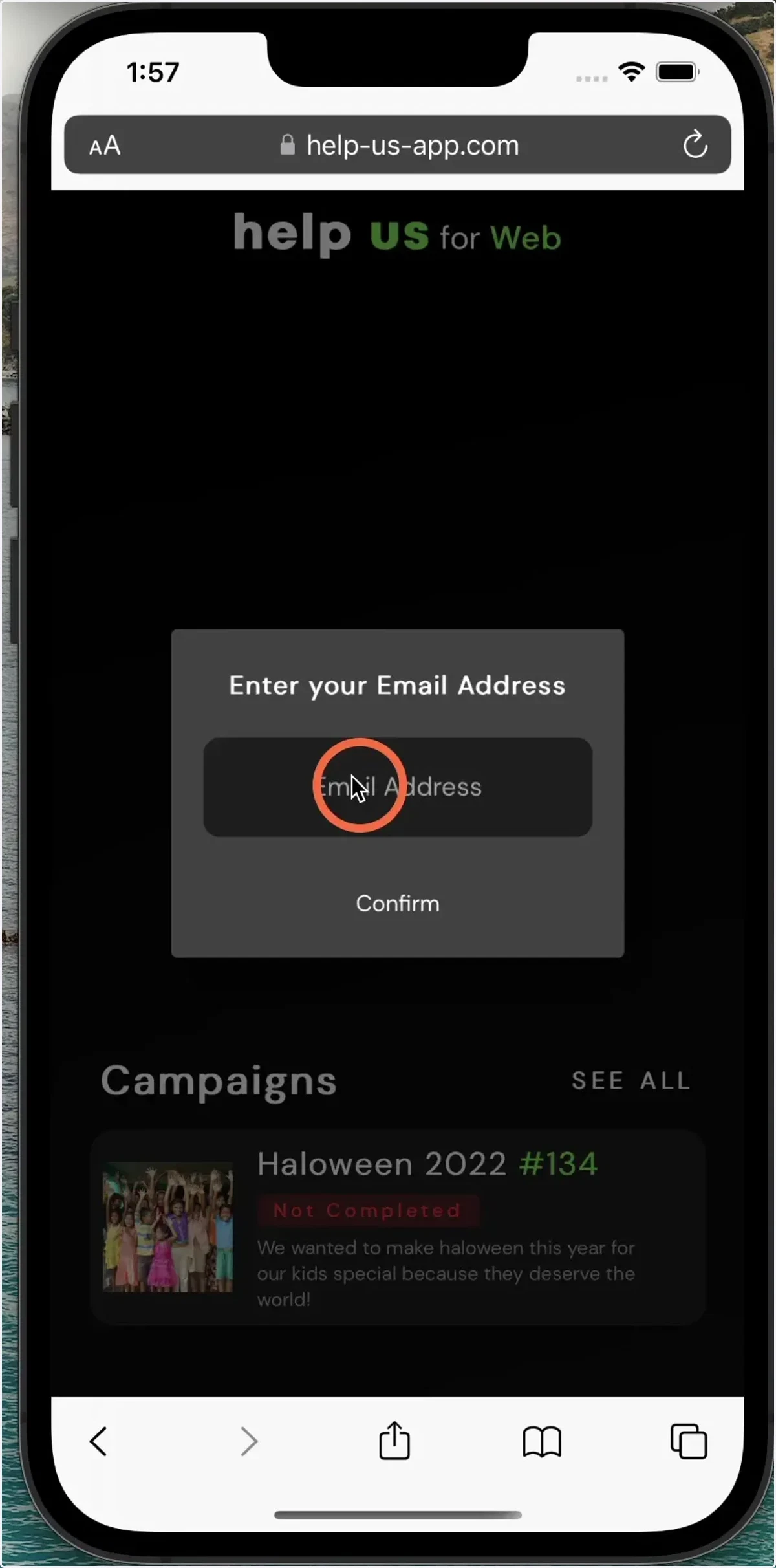 Visit the help us page on your mobile device.