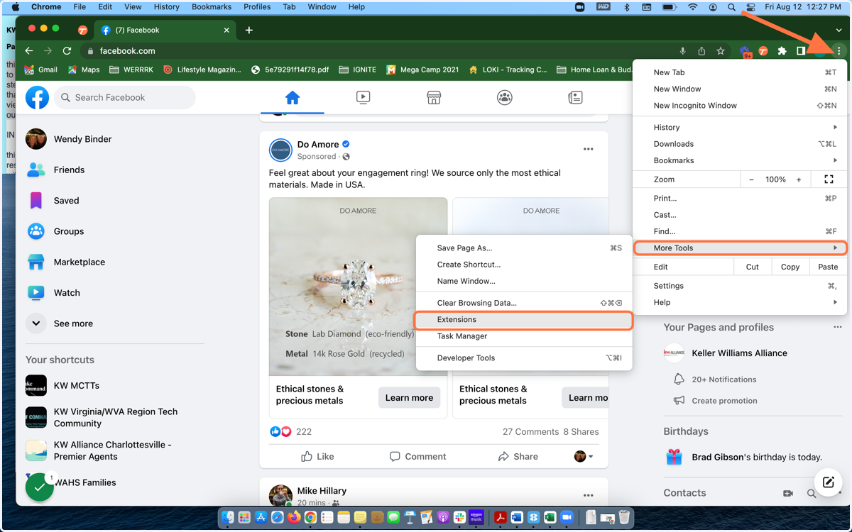Choose Extensions