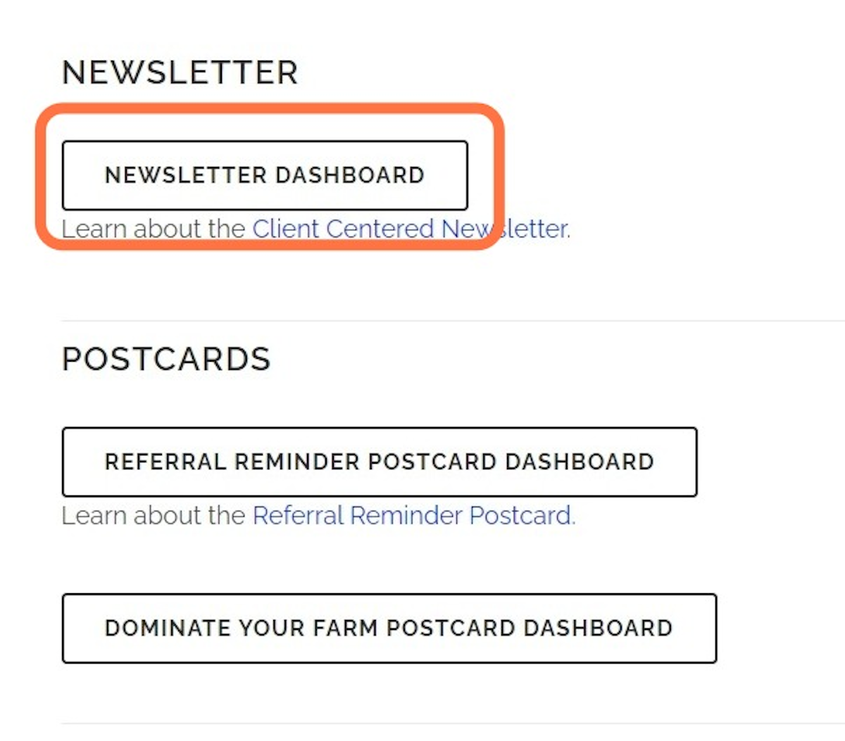 Click on Newsletter Dashboard