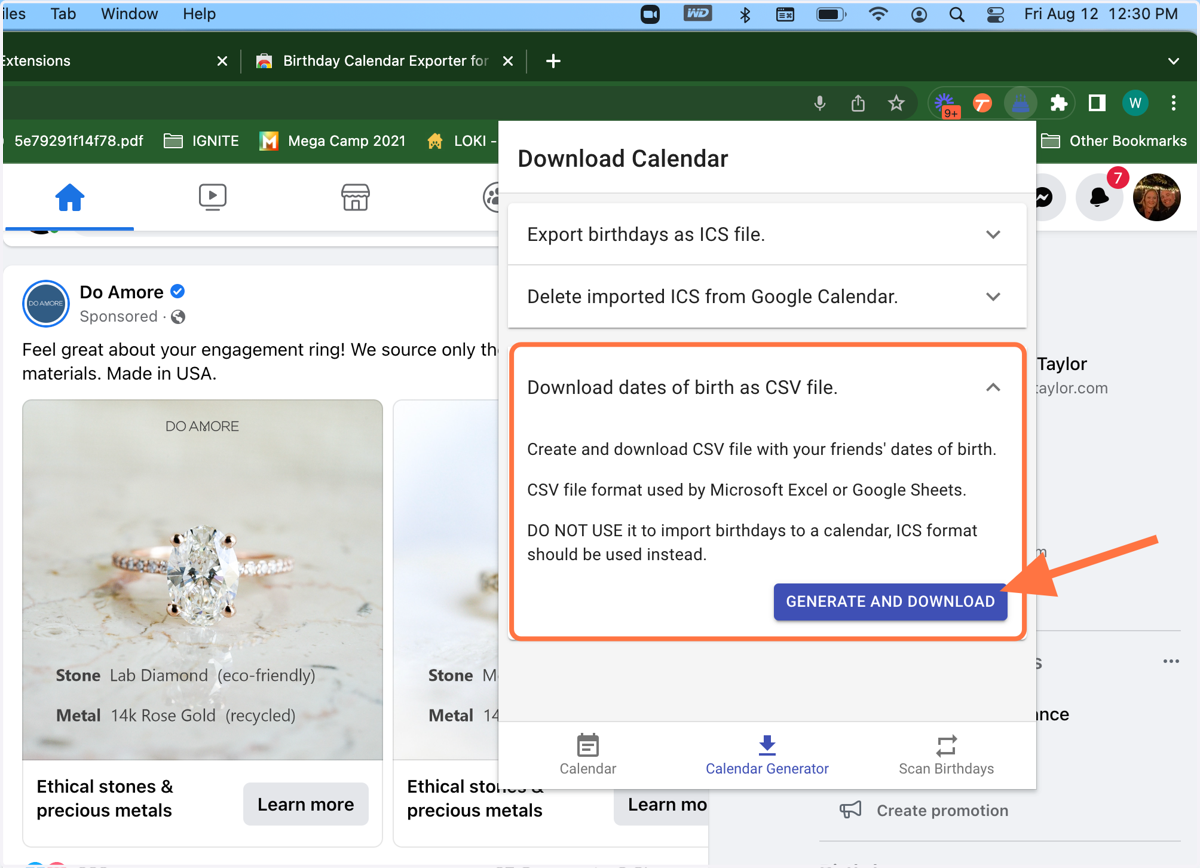 Click "Generate and Download"