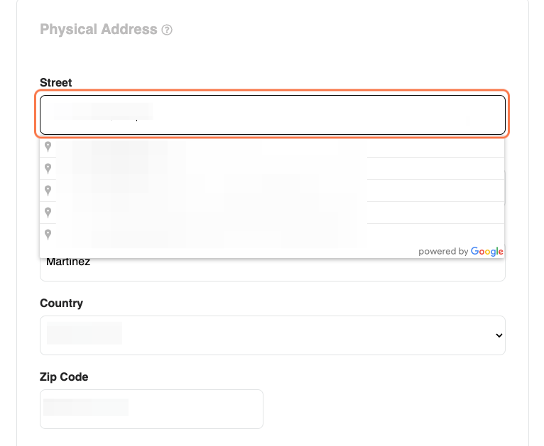 Enter Physical Address