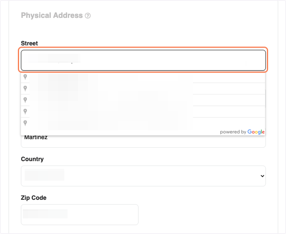 Enter Physical Address