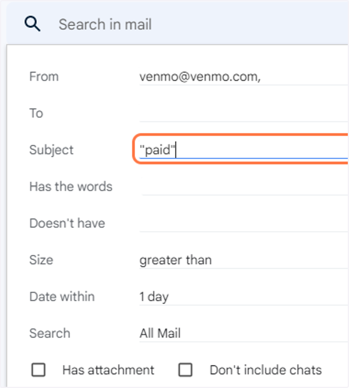 Type your financial institution email, the email subject used in transaction emails for your institution